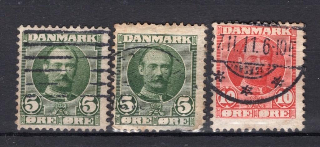 DANEMARK Yt. 55/56 Estampillé 1907-1912, Enlèvement ou Envoi, Danemark, Affranchi