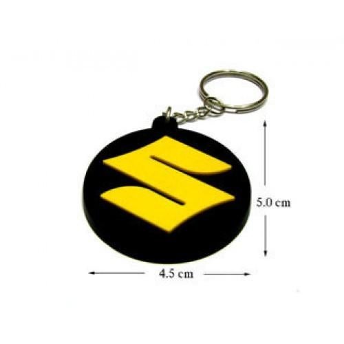 Suzuki rubberen sleutelhanger - Geel - Diameter = 45 mm, Verzamelen, Ophalen of Verzenden, Nieuw, Merk