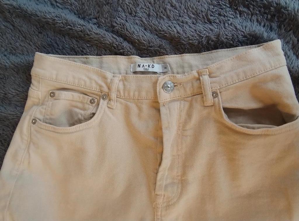 jeansbroek NA-KD, Ophalen, Wit, Na-kd, Zo goed als nieuw