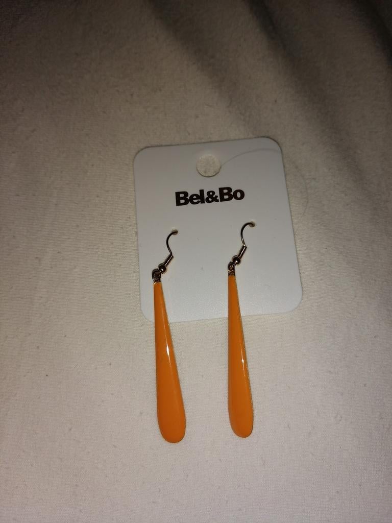 Oranje oorbellen, Handtassen en Accessoires, Oorbellen, Ophalen of Verzenden, Zo goed als nieuw, Oranje