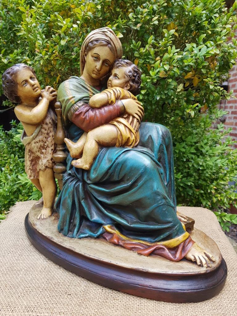 -H.Maria met Jezus en Johannes., Antiek en Kunst, Antiek | Religieuze voorwerpen, Ophalen of Verzenden
