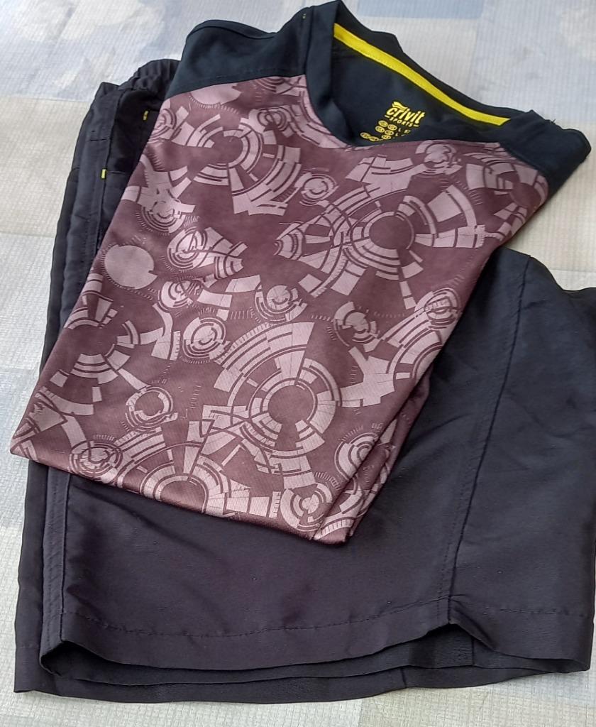 Heren fietskleding  maat 52 schort + schirt, Kleding | Heren, Zwart, Ophalen of Verzenden, Zo goed als nieuw, Hardlopen of Fietsen