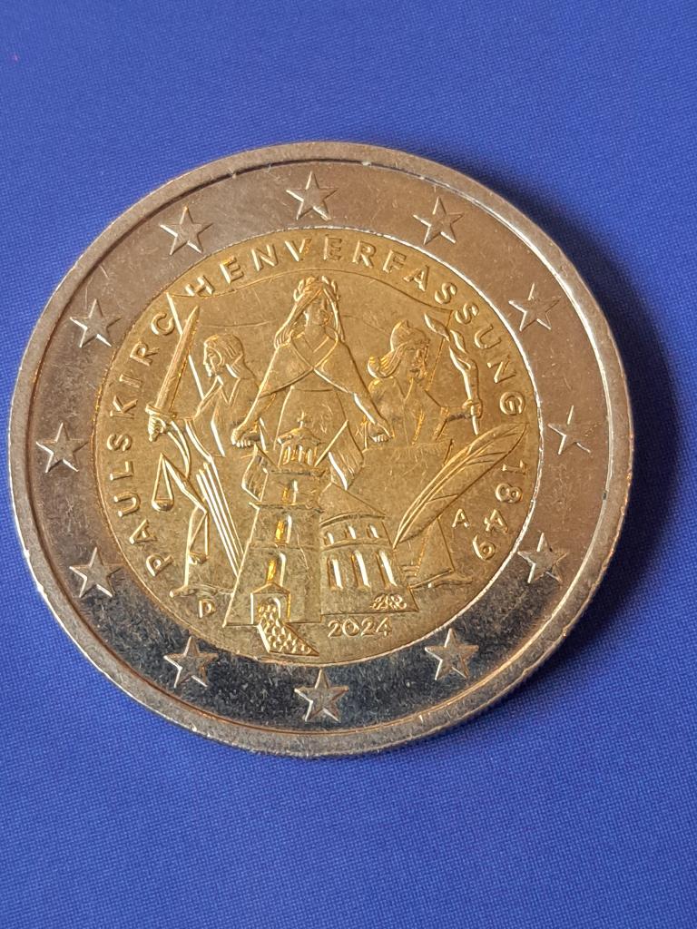 2024 A Allemagne 2 euros Paulskirchenverfassung, Berlin, Timbres & Monnaies, Monnaies | Europe | Monnaies euro, Monnaie en vrac