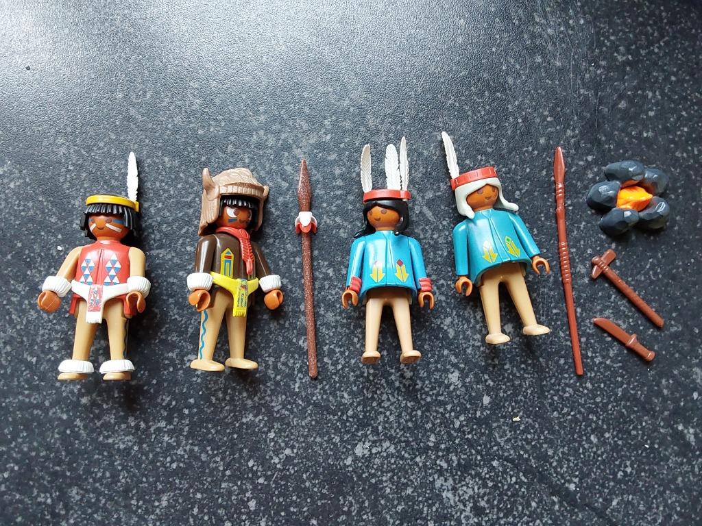 Playmobil vier indianen, Kinderen en Baby's, Ophalen of Verzenden, Gebruikt