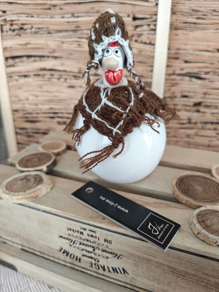 J Line - Petite Poule Poncho Marron Céramique, Enlèvement ou Envoi, Neuf