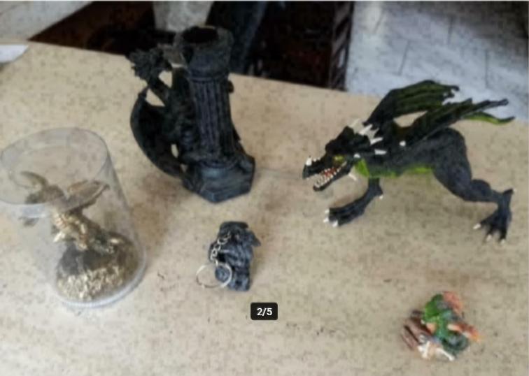 Zwarte drakenbeelden , grote en kleine, 1-5€/stuk, Ophalen of Verzenden, Gebruikt, Fantasy