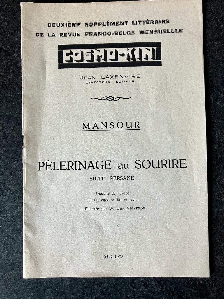 Cosmo-Kin Mansour Pèlerinage au sourire 1933, Verzenden