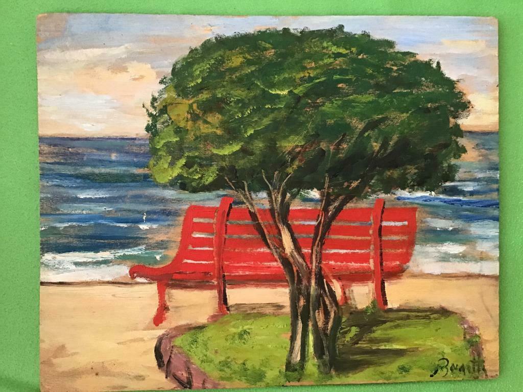 schilderij tuinbank Baratti, Ophalen of Verzenden