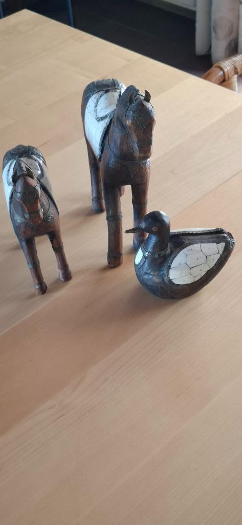 Houten paardjes en eendje, Ophalen of Verzenden