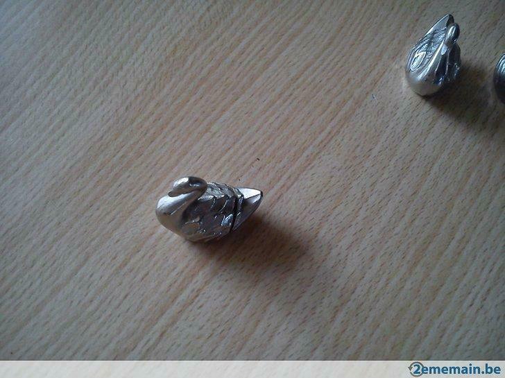 4 miniatuur zilveren eenden, Antiek en Kunst