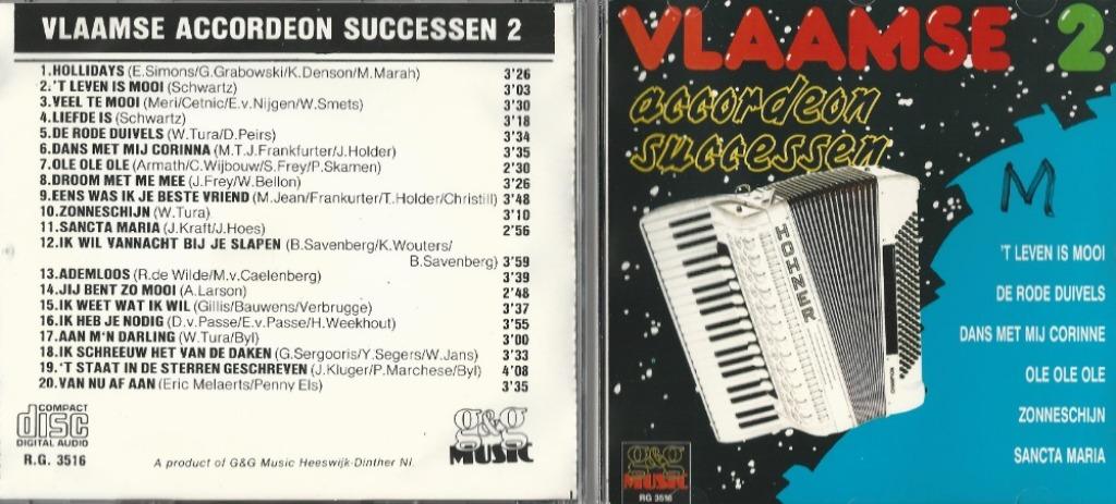 CD * VLAAMSE ACCORDEON SUCCESSEN - HITS 2, Ophalen of Verzenden, Zo goed als nieuw