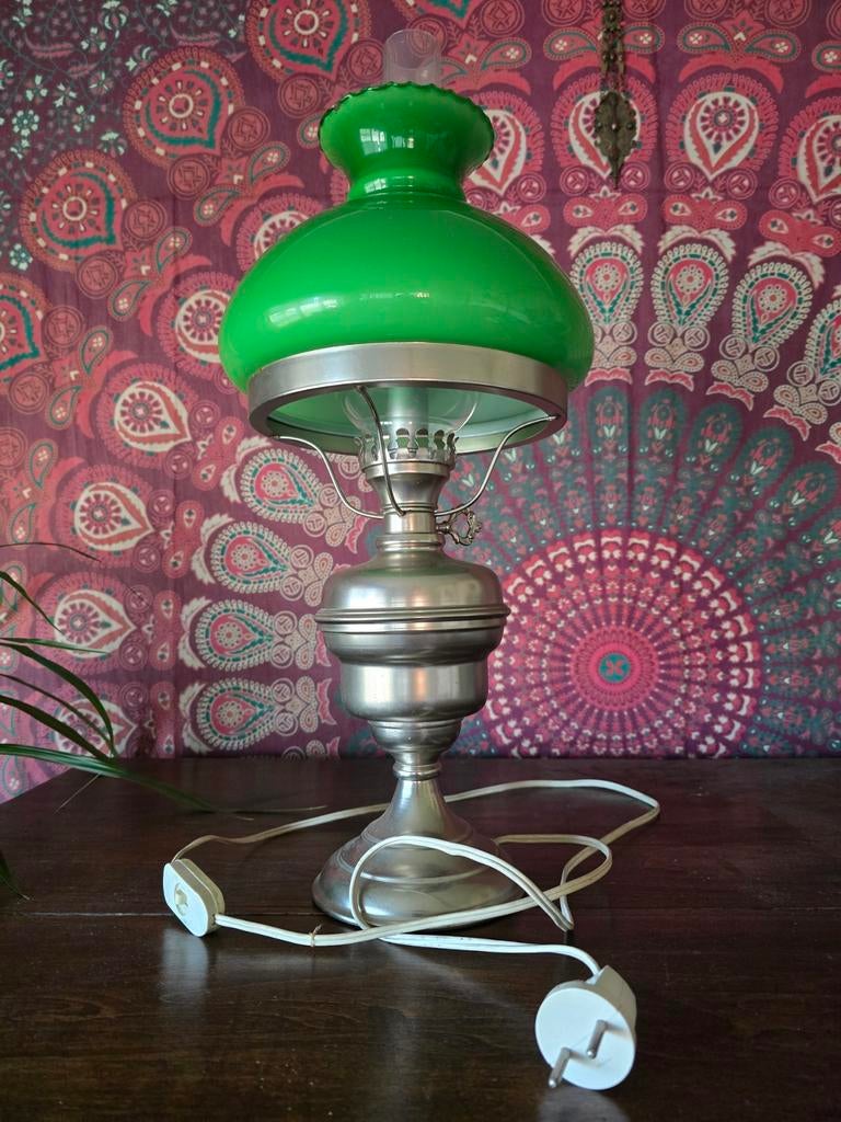 Vintage groene lamp, Antiek en Kunst, Curiosa en Brocante, Ophalen