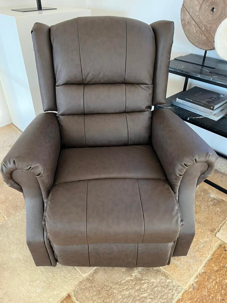 Leder relax zetel met tilt functie, massage en verwarming, Ophalen, Nieuw, Leer