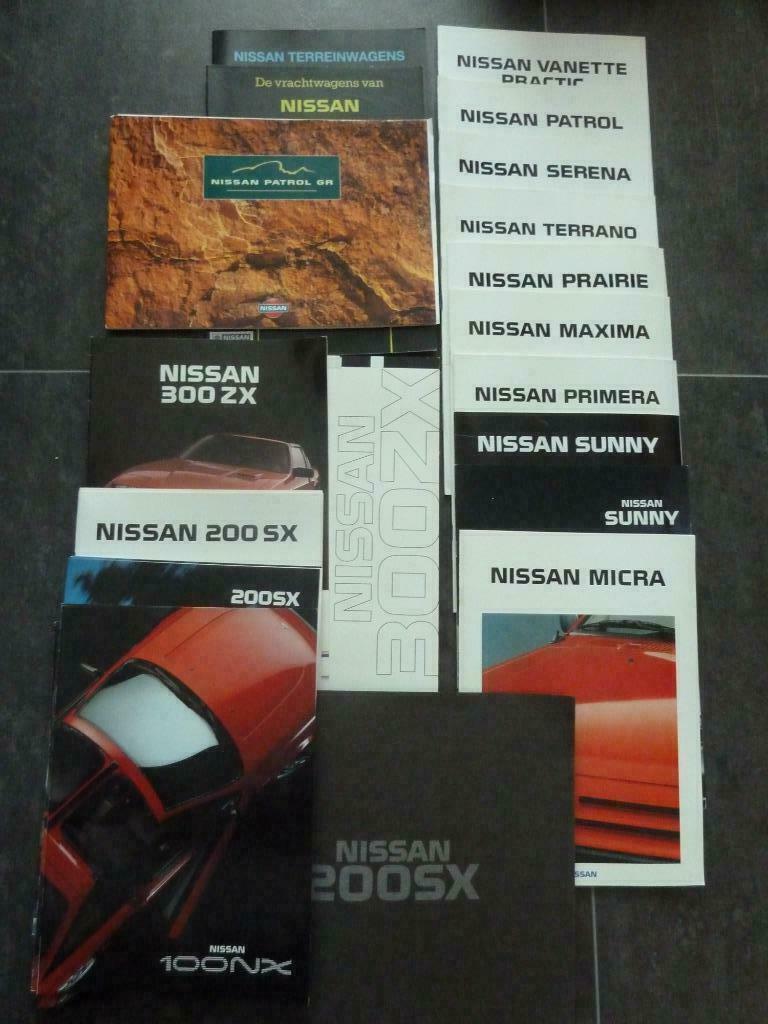 brochures Nissan 1985-1995 Nx Sx Zx primera maxima sunny etc, Ophalen of Verzenden, Gelezen, Nissan