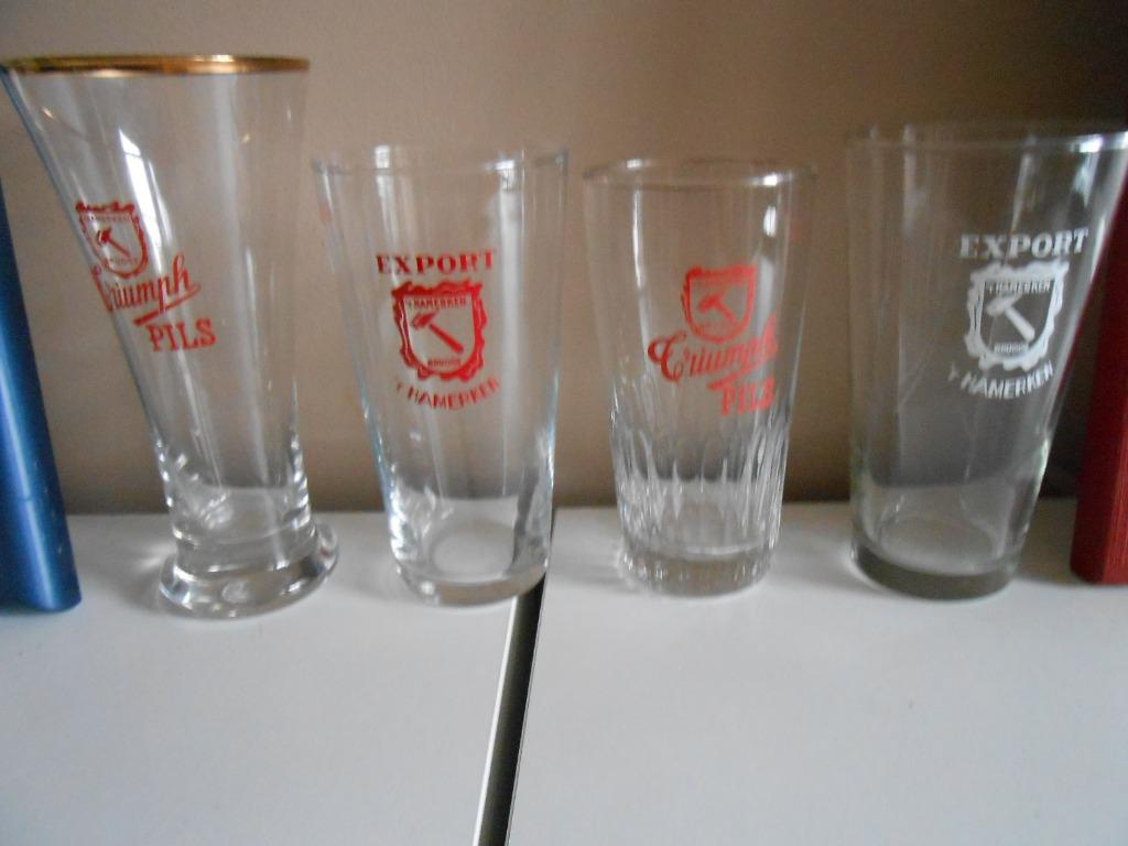 4 verschillende glazen brouwerij t'Hamerken uit Brugge, Verzamelen, Biermerken, Ophalen of Verzenden