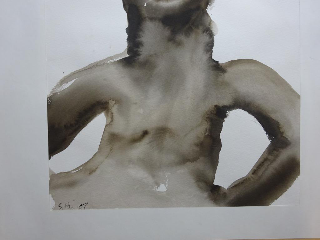 Stephanie Hin, aquarel / lavis, 50 x 36, Figuur 2001, Enlèvement ou Envoi