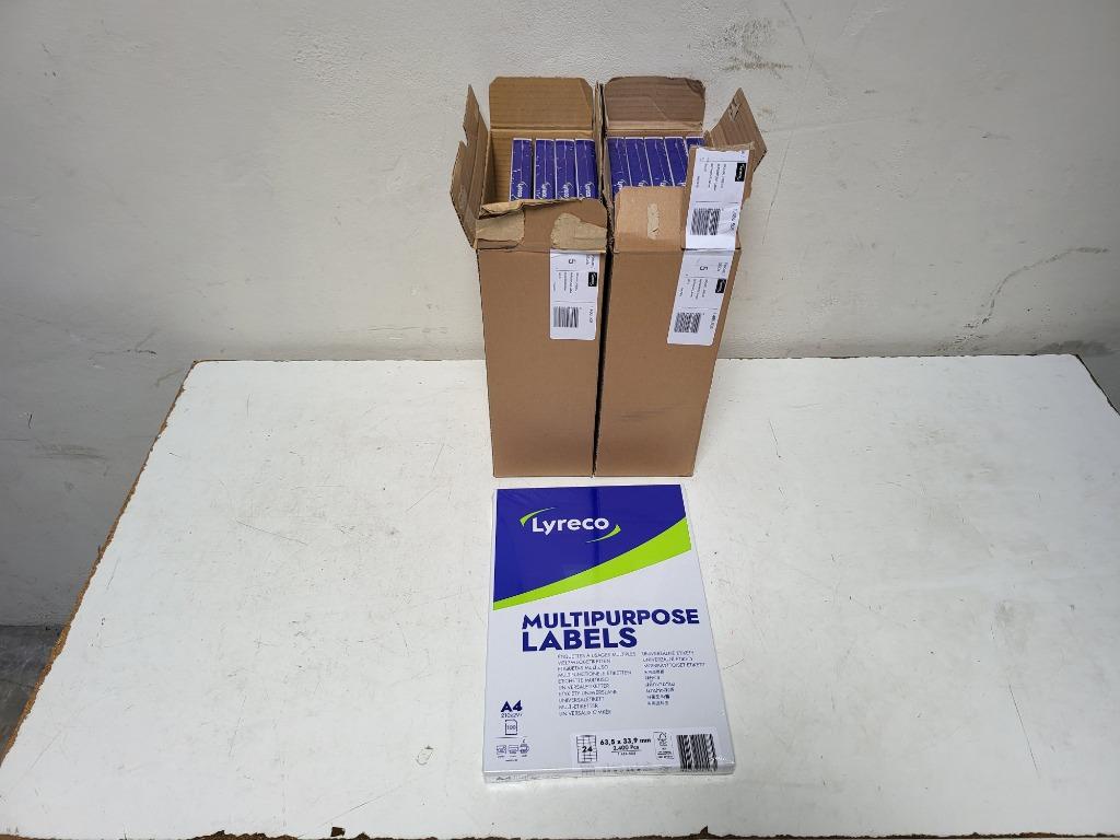 Lyreco Multi-purpose Label 63.5 x 33.9mm -Box of 2400 Labels, Enlèvement ou Envoi, Neuf, Étiquette