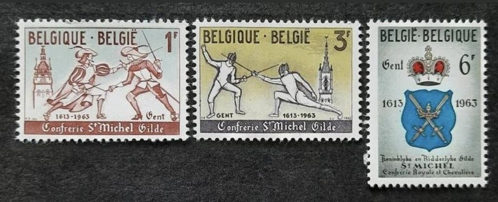 Belgique : COB 1246/48 ** Escrime 1963., Sans timbre, Neuf, Enlèvement ou Envoi, Non oblitéré