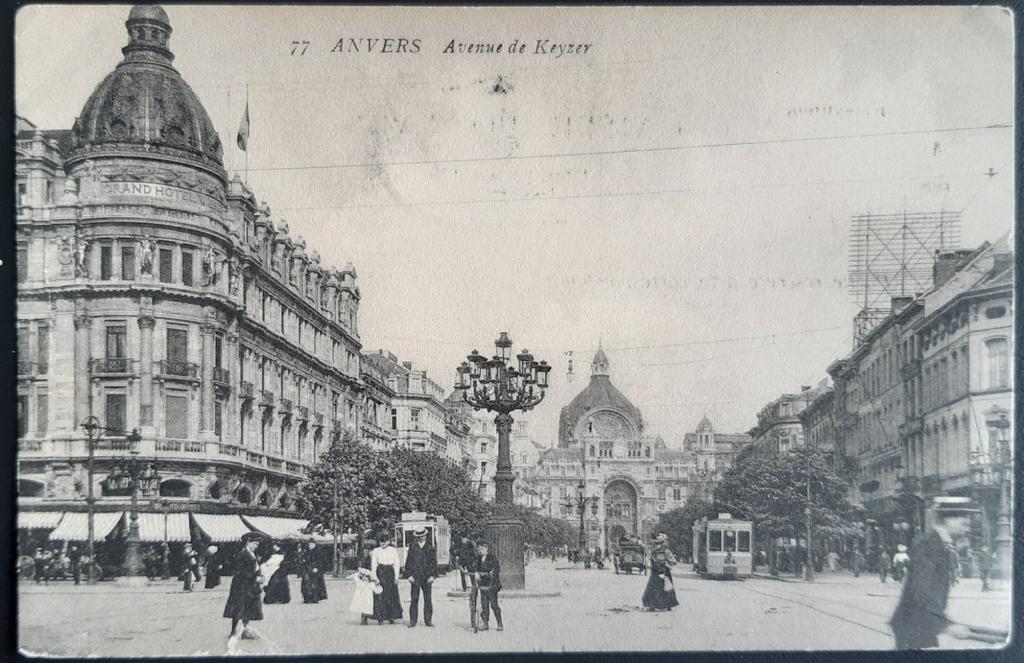 Postkaart ANTWERPEN RUE LEYS 1908 !, Verzenden
