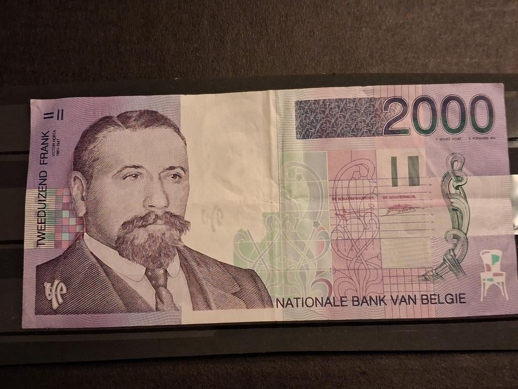 Belgique : billet « Victor Horta » de 2000 Bfr expiré, Envoi, Billets en vrac