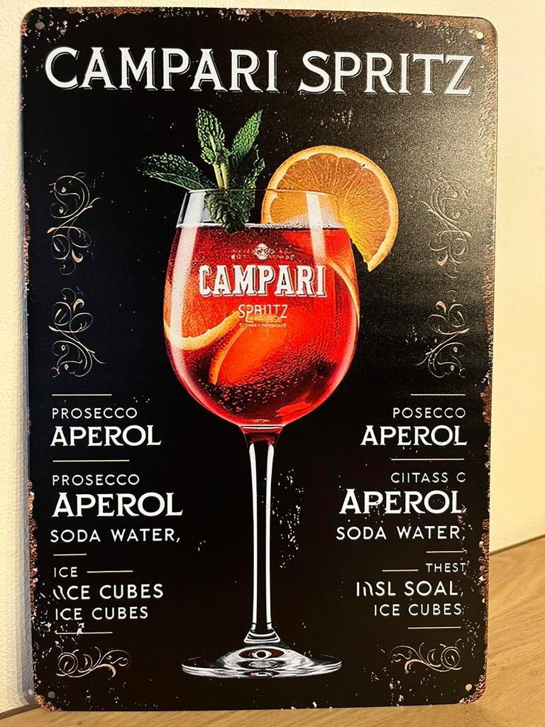 Plaque metallique campari, Verzamelen, Merken en Reclamevoorwerpen, Verzenden, Nieuw