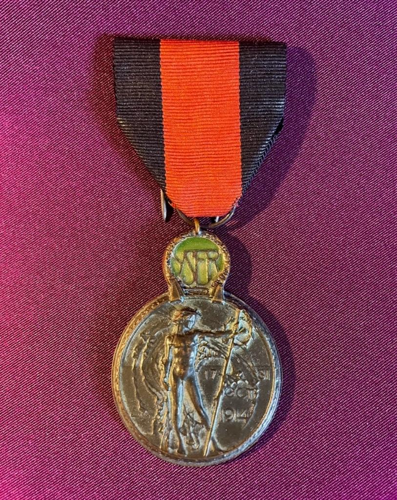La médaille de fer belge 14-18., Enlèvement ou Envoi, Armée de terre, Ruban, Médaille ou Ailes