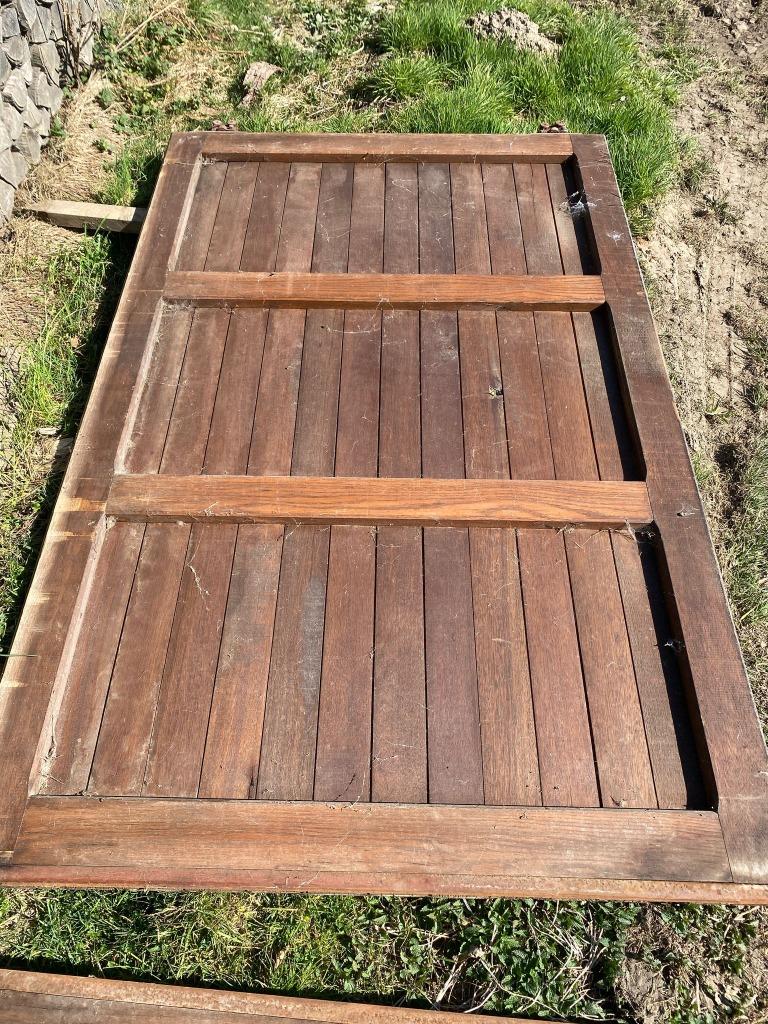 2 poorten Afzelia hout, Ophalen, Gebruikt, Hout, Tuinhek
