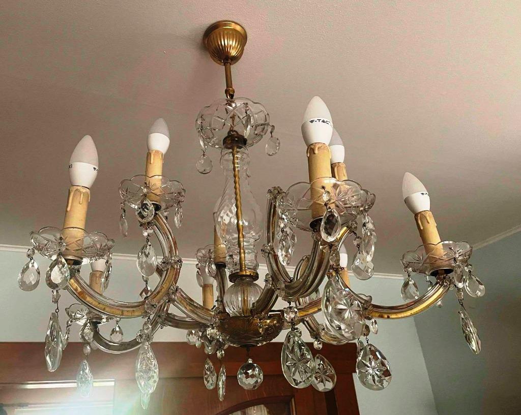 Lustre en cristal et pampilles, Enlèvement, Utilisé, Verre
