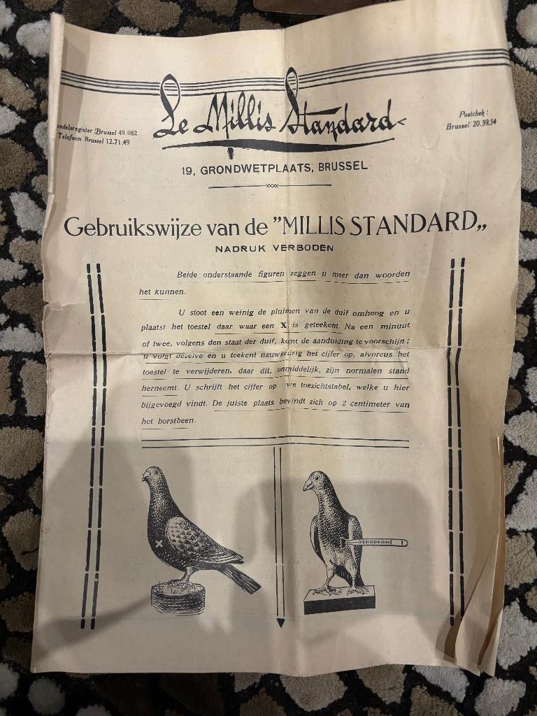 Millis standard koortsthermometer voor postduiven, Dieren en Toebehoren, Meerdere dieren, Postduif