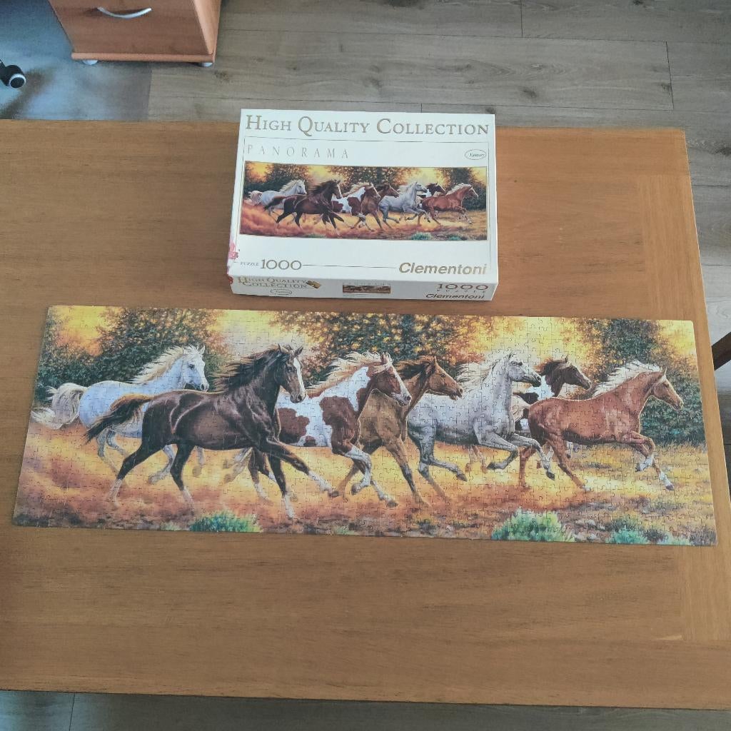 Clementoni Paarden panorama puzzel, Enlèvement, 500 à 1500 pièces, Comme neuf, Puzzle