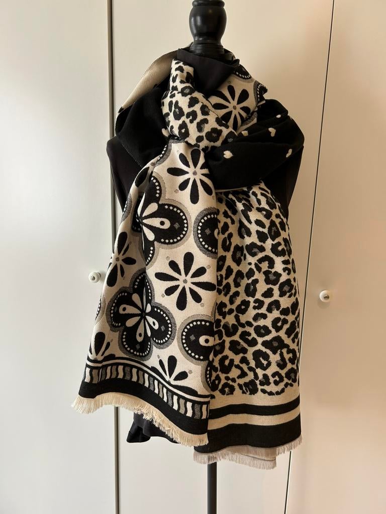Écharpe Shanna beige et noir, Enlèvement ou Envoi, Neuf, Écharpe