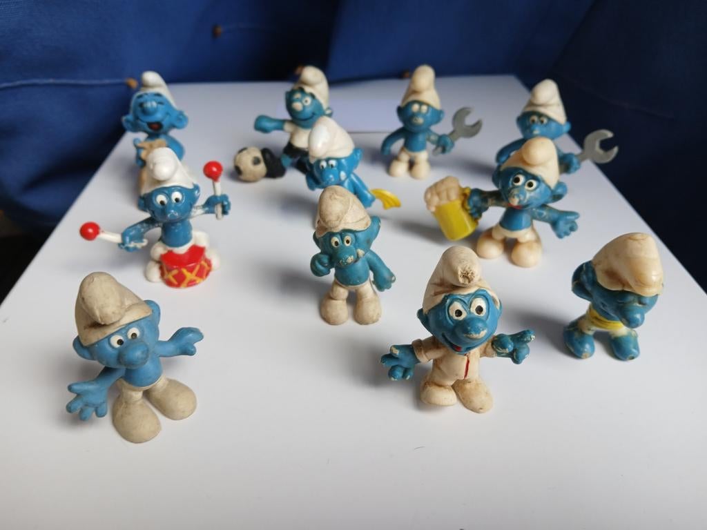 Diverses figurines Schtroumpfs Peyo sans marque, Enlèvement ou Envoi, Utilisé, Poupée, Figurine ou Peluche