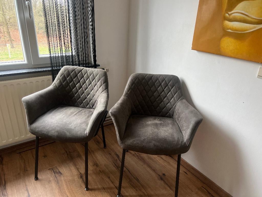 Luxe eetkamerstoel met armleuning, Ophalen, Twee, Nieuw, Metaal
