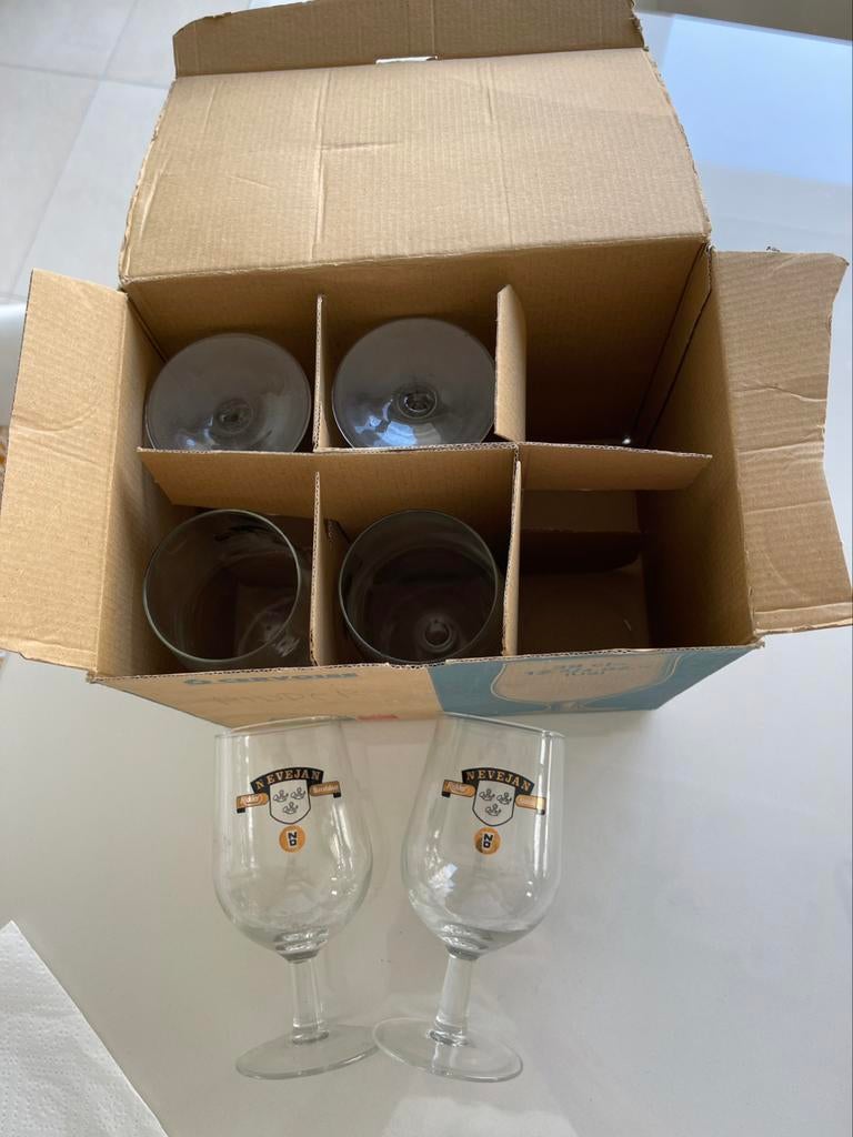 6 ridder nevejan bierglazen, Verzamelen, Biermerken, Ophalen of Verzenden, Zo goed als nieuw