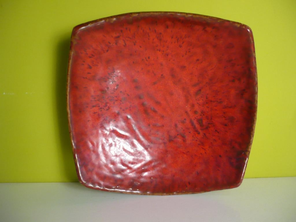 Prachtige grote rode fat lava schaal West-Germany, Ophalen of Verzenden