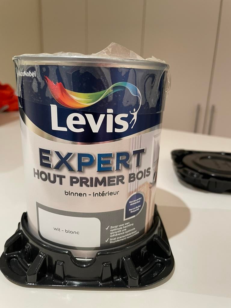 Primer hout levis 0,75l ongeopend, Doe-het-zelf en Bouw, Ophalen, Wit, Nieuw, Verf