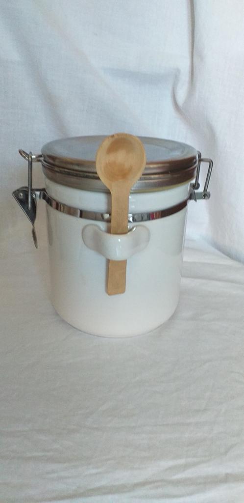 Siaki porseleinen witte mosterdpot, Ophalen of Verzenden, Gebruikt