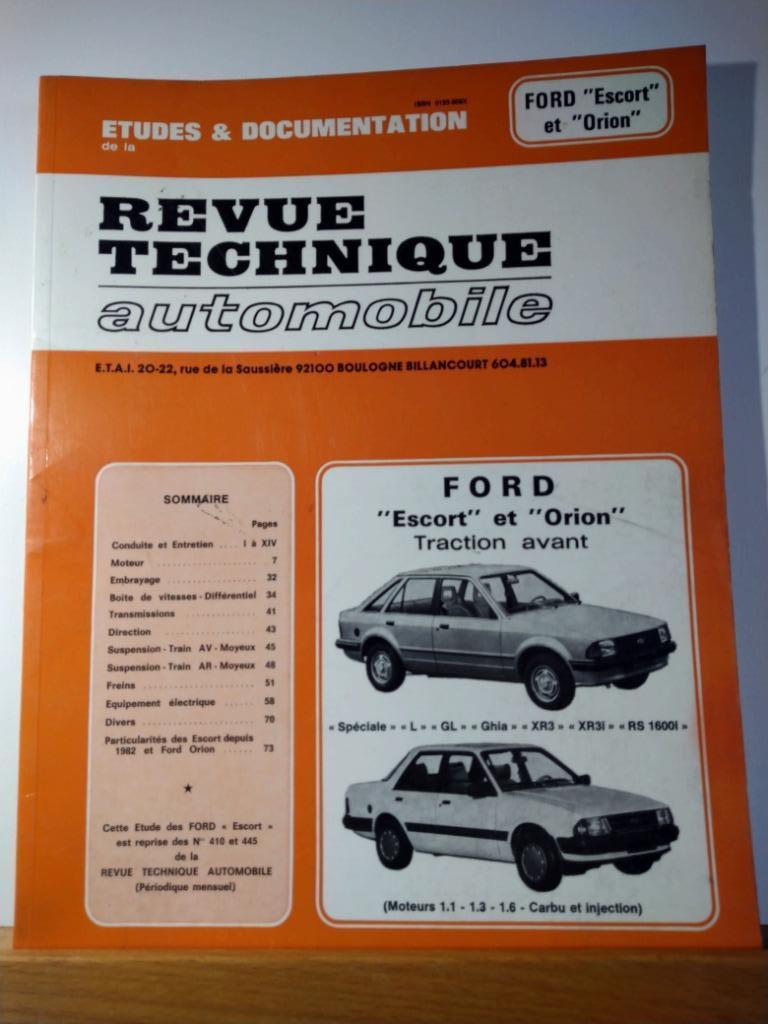 RTA - Ford Escort et Orion - Revue technique automobile, Envoi