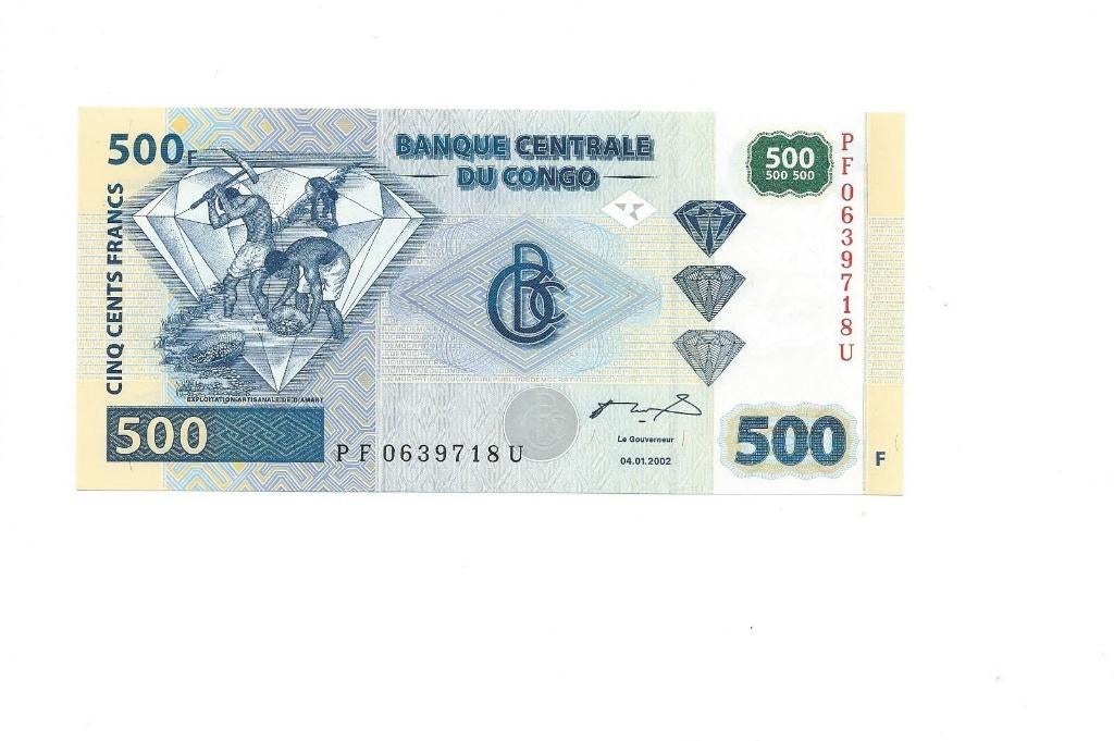 Congo, Democr. Republ., 500 Francs 4/01/2002, UNC., Ophalen of Verzenden, Overige landen, Los biljet