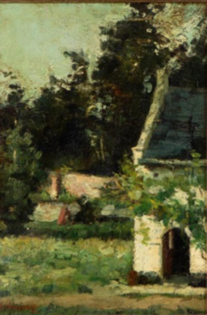 Philippe Swyncop (1878-1949): Hoevezicht 1899 (40 x 55 cm), Antiquités & Art, Enlèvement ou Envoi