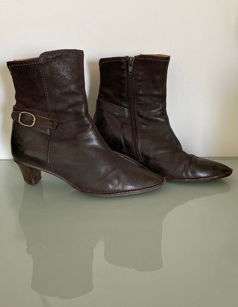 Lederen enkellaarsjes hush puppies’, Kleding | Dames, Ophalen, Bruin, Lage of Enkellaarzen, Gedragen