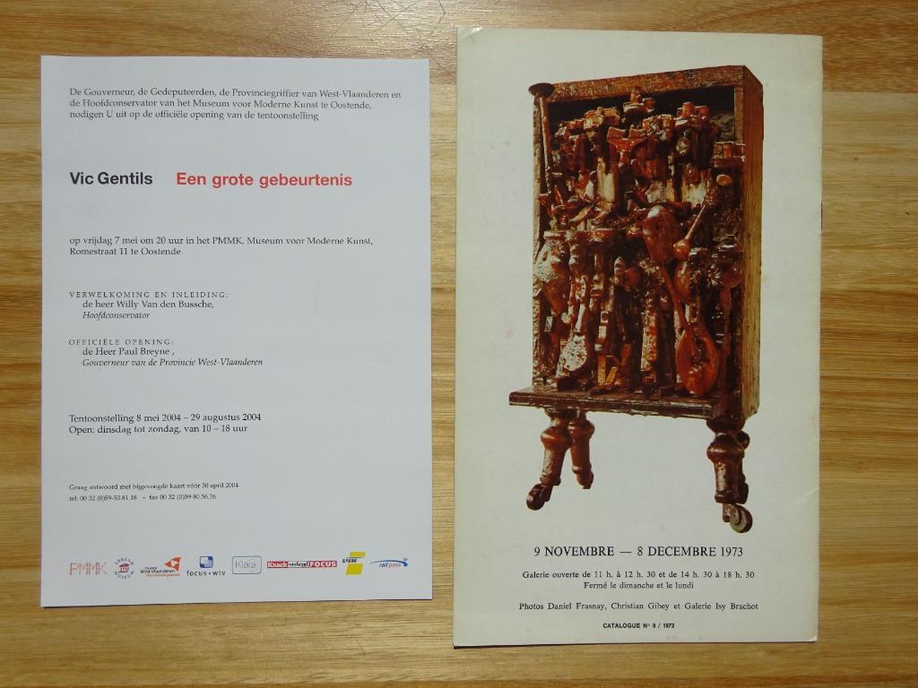 Vic Gentils 2 invitaties, Boeken, Ophalen of Verzenden, Zo goed als nieuw, Beeldhouwkunst