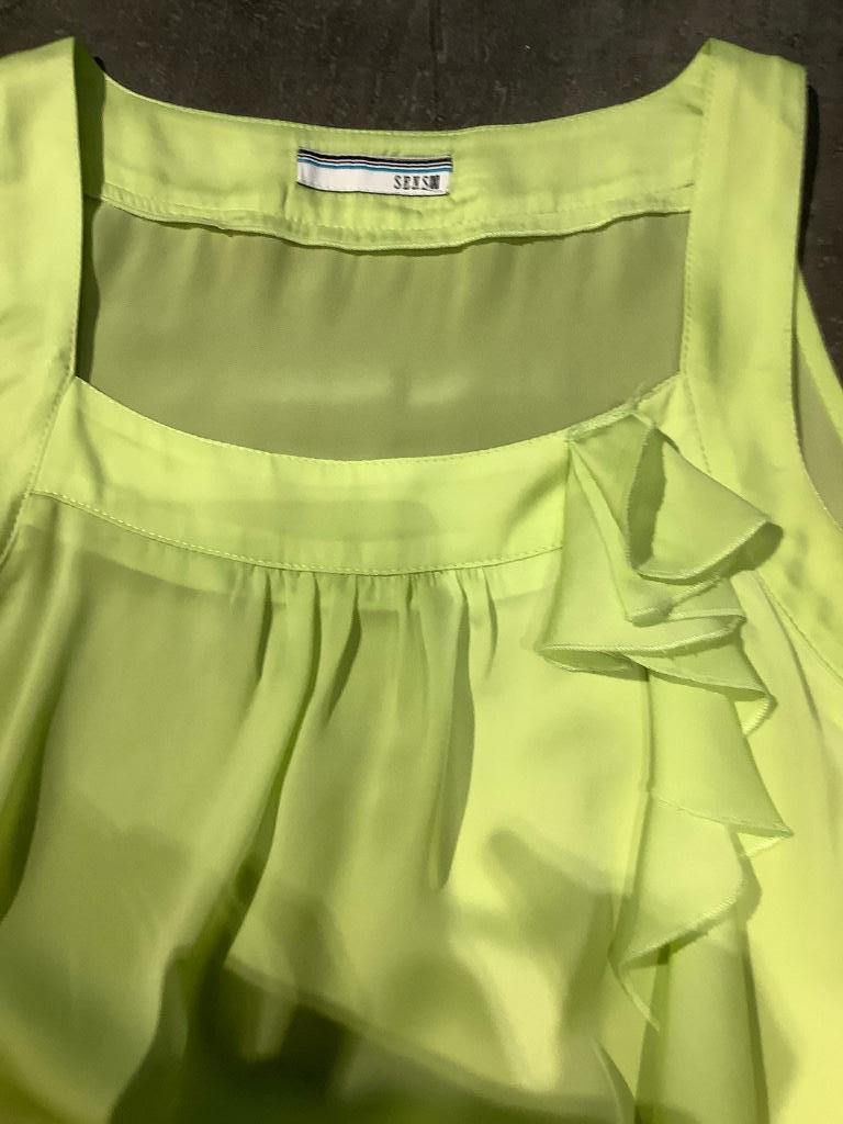 Groen bloesje zonder mouwen Senso maat 34, Senso, Ophalen of Verzenden, Zo goed als nieuw, Maat 34 (XS) of kleiner