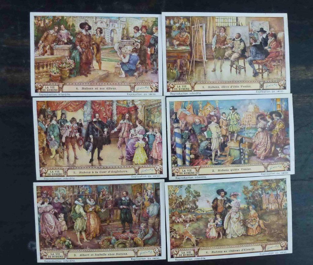 Liebig 6 prentjes La vie de Rubens, Ophalen of Verzenden, Zo goed als nieuw, Overige onderwerpen, Prent