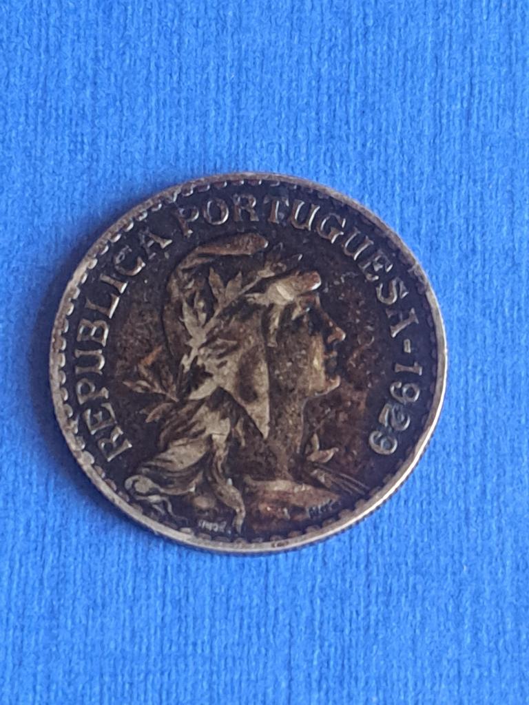 1929 Portugal 1 escudo, rare, Envoi, Autres pays, Monnaie en vrac