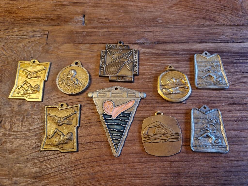 Lot van 8x vintage Zwem medaille, Timbres & Monnaies, Pièces & Médailles, Enlèvement ou Envoi