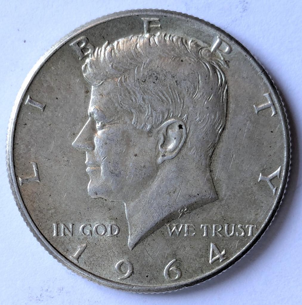 Monnaie USA : 1/2 dollar Kennedi 1964 - Argent, Timbres & Monnaies, Enlèvement ou Envoi, Amérique du Nord, Monnaie en vrac, Argent