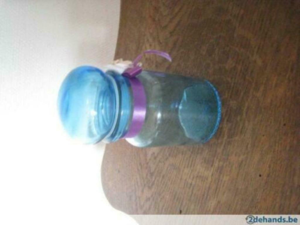 Glazen pot, Ophalen of Verzenden, Zo goed als nieuw, Blauw, Overige typen