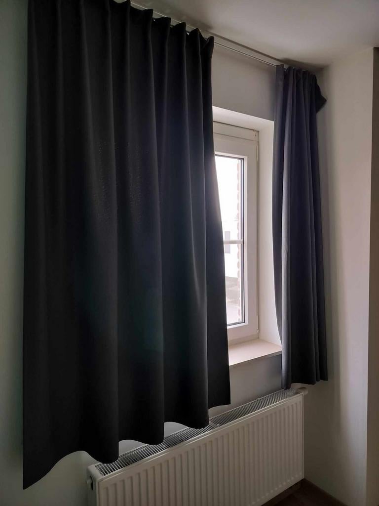 Rideaux (4 pièces) + système de suspension et crochets, Enlèvement ou Envoi, Comme neuf