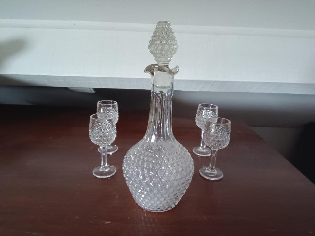 Kristal Bohemia karaf met 5 Borrelglaasjes, Antiek en Kunst, Ophalen